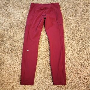 Lululemon Speed Up Tight 28" Full-On Luxtre Maroon Burgundy Red Size 8 leggings